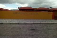 Runs outside entrance
